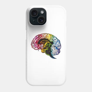 Rainbow Brain by Skye Rain Art Phone Case