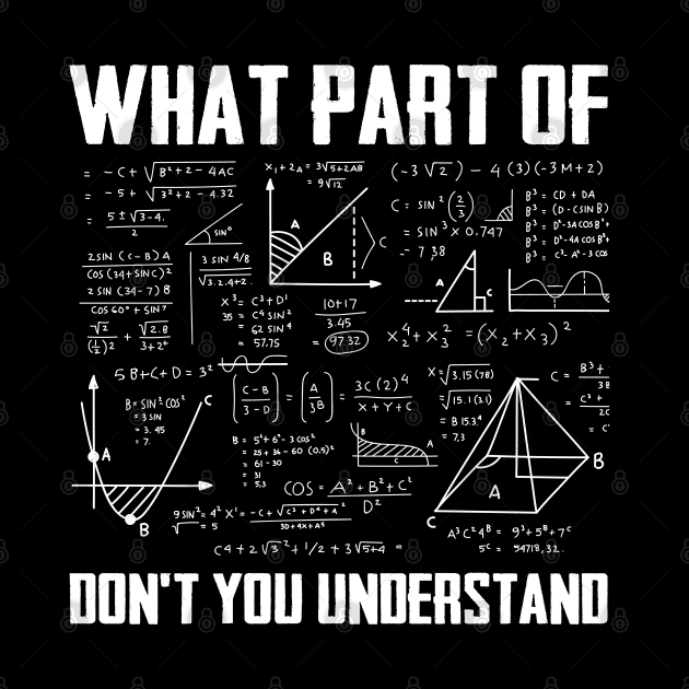 What Part Of Don't You Understand Funny Math Teacher by Hobbs Text Art