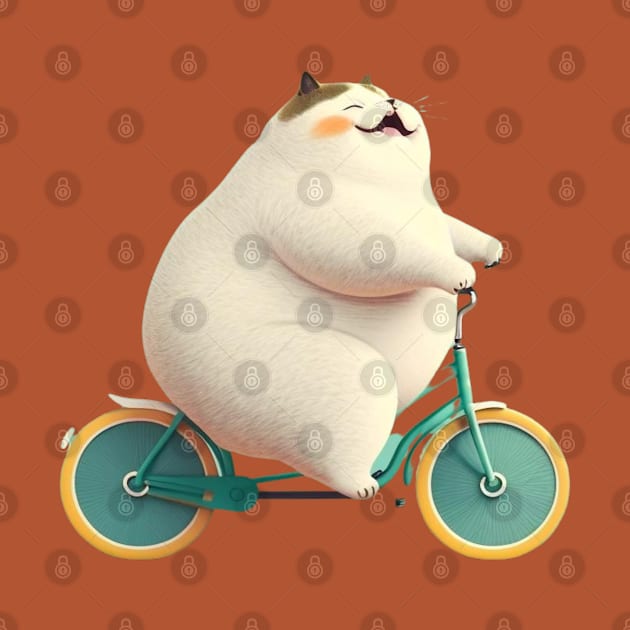 the cat is riding a bicycle by ThatSimply!