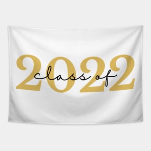 Class Of 2022. Simple Typography Gold and Black Graduation 2022 Design. Tapestry