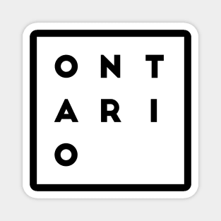 Ontario | White square, black letters | Canada Magnet