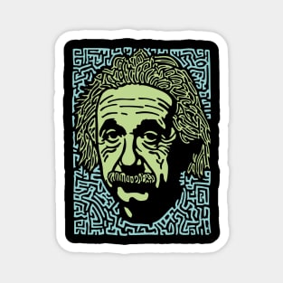 Albert Einstein Maze Portrait | The Mind of a Genius Magnet