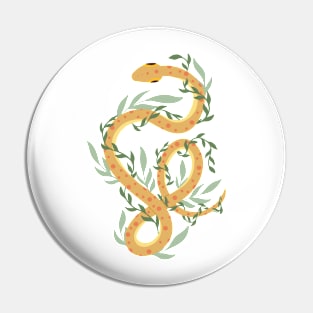 Yellow snake with leaves Pin