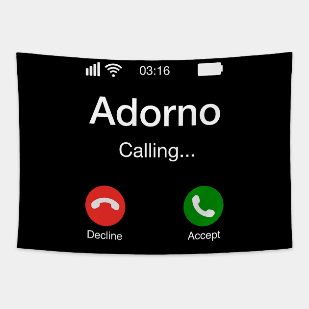 Adorno Calling - Funny Philosophy Phone Tapestry by Upsketch