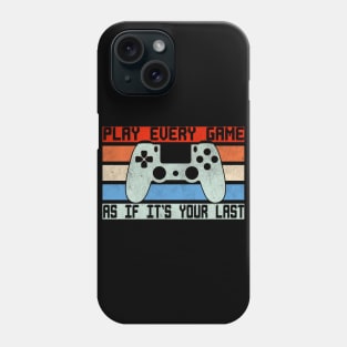 Retro Vintage Play Every Game As If It's Your Last Gaming Controller Illustration Phone Case
