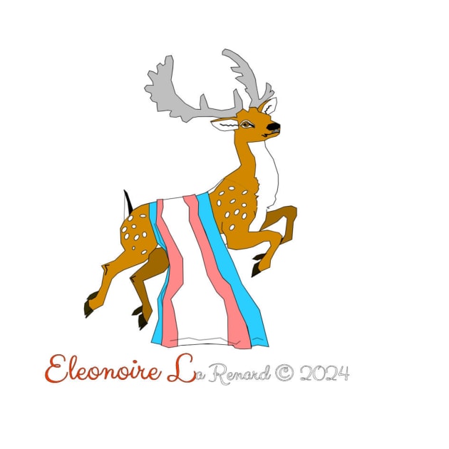 Fallow deer with transgender flag by Eleonoire La Renard 