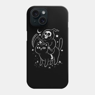 grim reaper and cat Phone Case