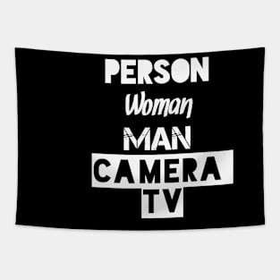 Person Woman Man Camera TV Tapestry