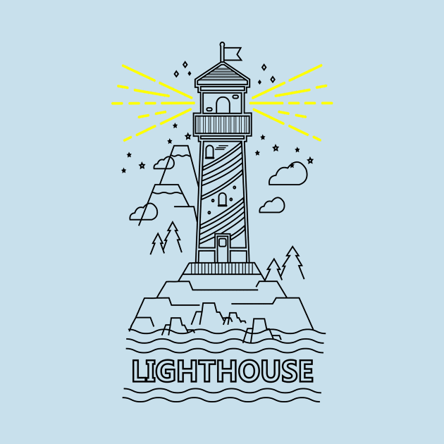 Lighthouse Monoline by Artbyme Store