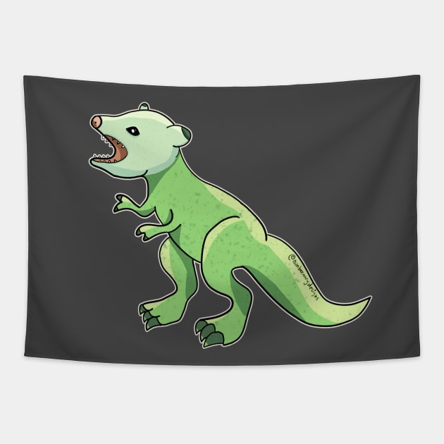 Opossum Dinosaur Hybrid: Opus Rex Tapestry by nonbeenarydesigns