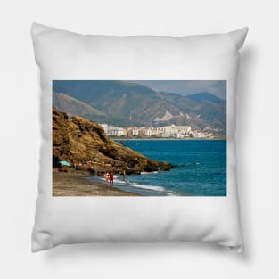 Penoncillo Beach Torrox Costa Nerja Spain Pillow