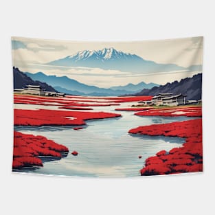 Changnyeong Upo Wetlands South Korea  Travel Tourism Retro Vintage Tapestry