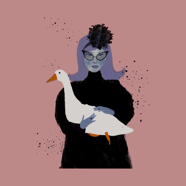 Lady holding a goose by Colormyline by Denis Senyol