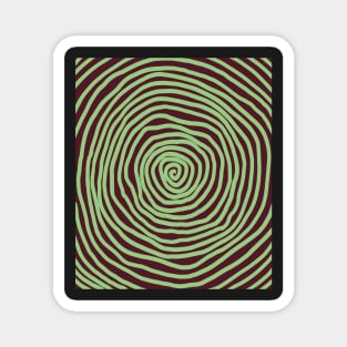 spiral pattern green brown halloween Magnet