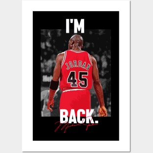 Michael Jordan 45 Back-To - Michael Jordan - Posters and Art Prints