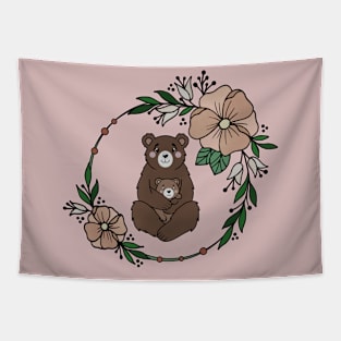 Mama Bear and Cub Tapestry