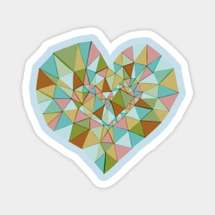 Polygon Geometric Heart Retro Magnet