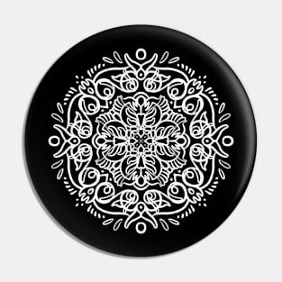 Looping Black and White Mandala Pin