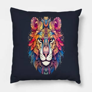 Lion Mandala Animal Ilustration Pillow