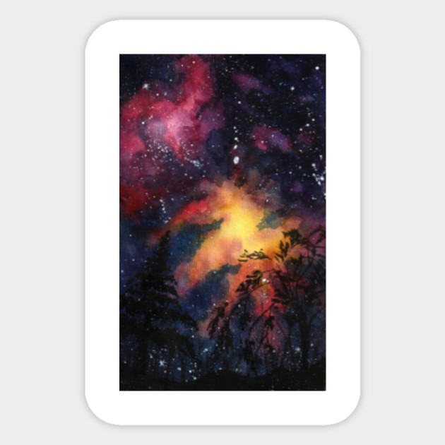 Nebula Watercolor Hand Painted Art Print Nebula Sticker