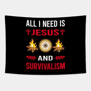 I Need Jesus And Survivalism Prepper Preppers Survival Tapestry