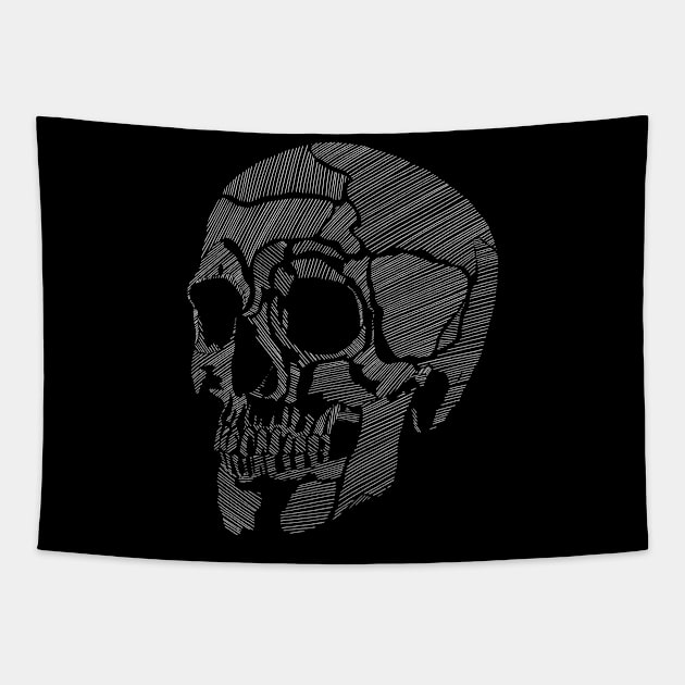 Lines of a Skull Tapestry by JobbaWorksOfficial