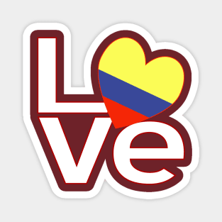 White Red Colombia LOVE Magnet