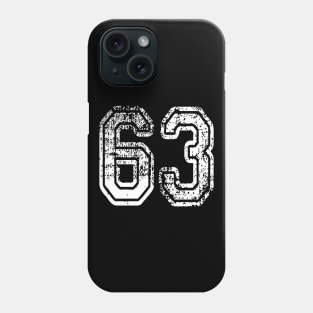 Number 63 Grungy in white Phone Case