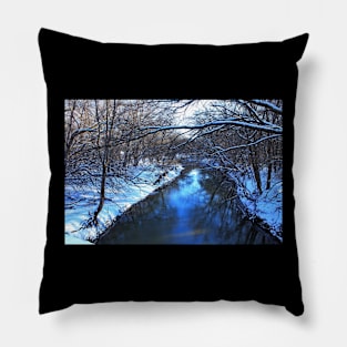 Frozen Creek in the Winter with Snow Pillow