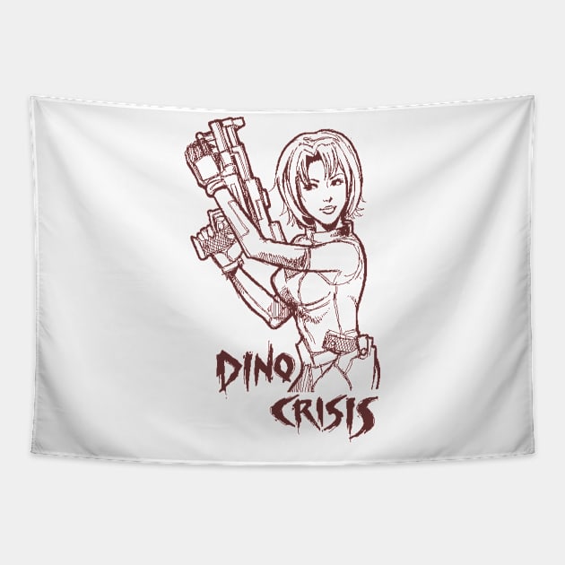 Dino Crisis Sketch Tapestry by dposhirts