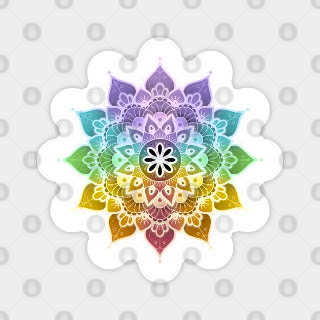 Mandala of Chakras in the 7 colors of the rainbow n°3 Magnet by AudreyJanvier