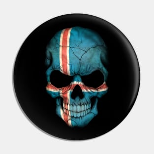 Icelandic Flag Skull Pin