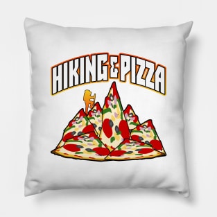 Love Hiking And Pizza White Pillow