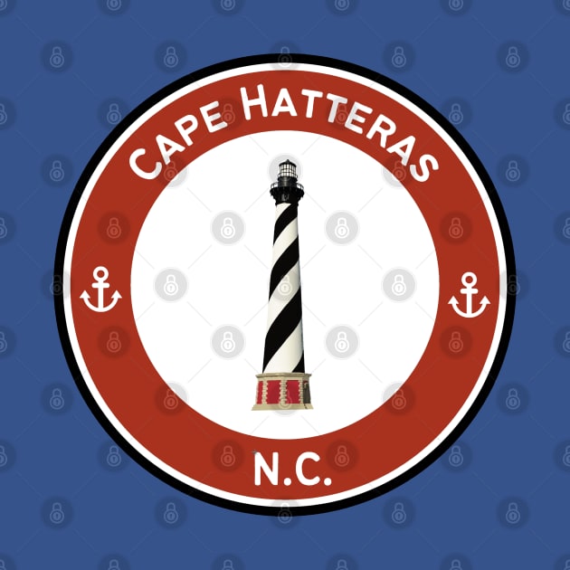 Cape Hatteras Lighthouse Red Circle by Trent Tides