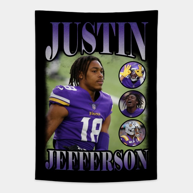 BOOTLEG JUSTIN JEFFERSON Tapestry by hackercyberattackactivity