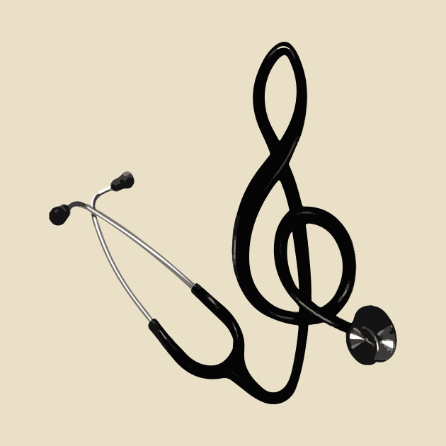 Harmony in Healing - Stethoscope Music Note Illustration by Inkonic lines