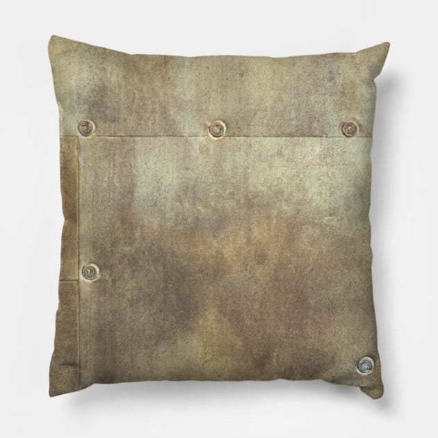 Brown Oxidized Steel | Old Industrial | Rusted Steel | Rivets Pillow by DesignsbyZazz