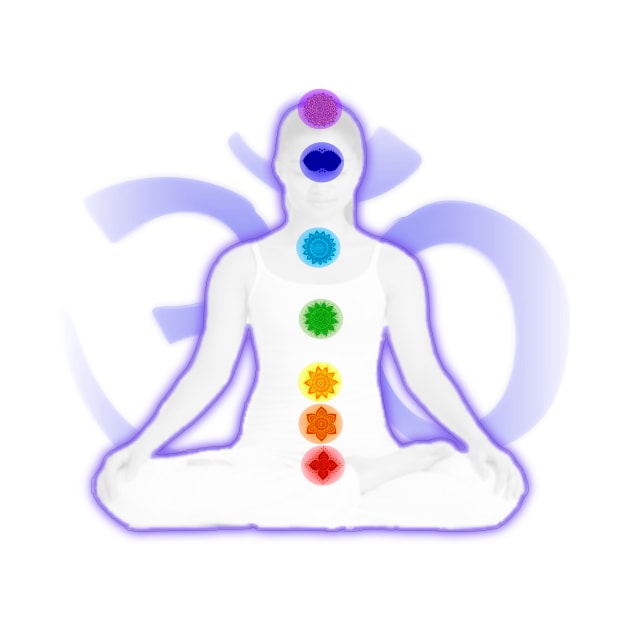 Chakra Mediation 1-White with OM by m2inspiration