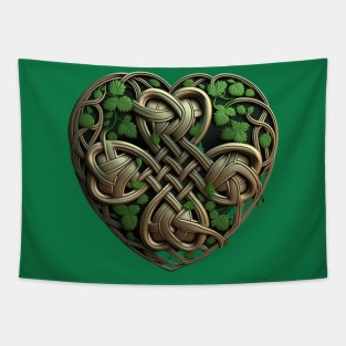 Shamrock into heart Tapestry