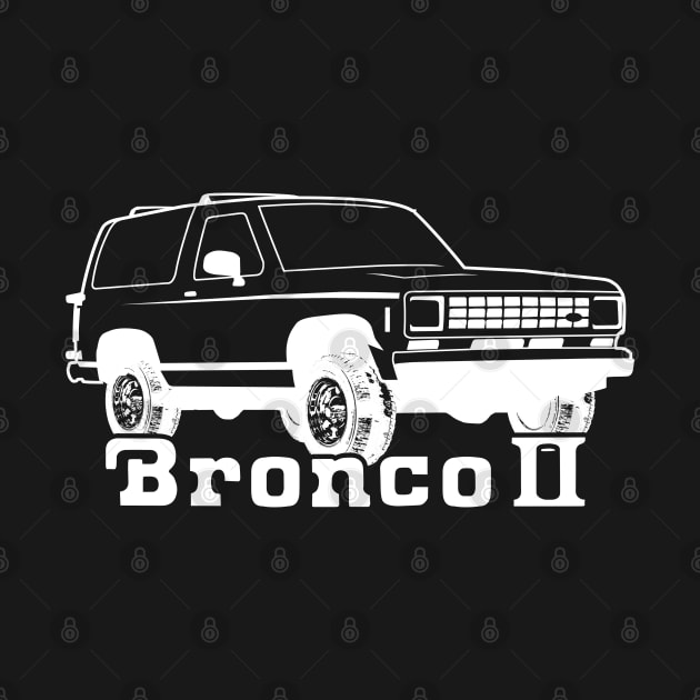 1983-1988 Ford Bronco II, w/Tires, White Print by The OBS Apparel