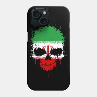 Chaotic Iranian Flag Splatter Skull Phone Case