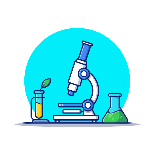 Microscope, Test Tube And Beaker Glass by Catalyst Labs