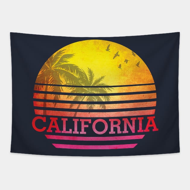 Vintage Retro 1980s California Tapestry by GWENT