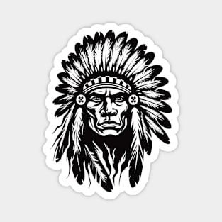 American Native Indian Brave Warrior Inspiration People Vector Graphic Magnet