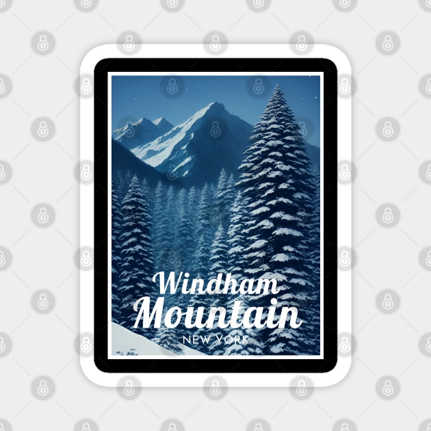 Windham Mountain New York Ski Magnet by UbunTo