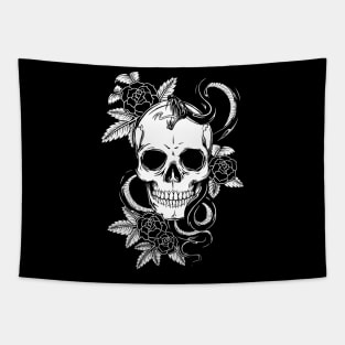 Skull Art Design - Snake Adornment Tapestry