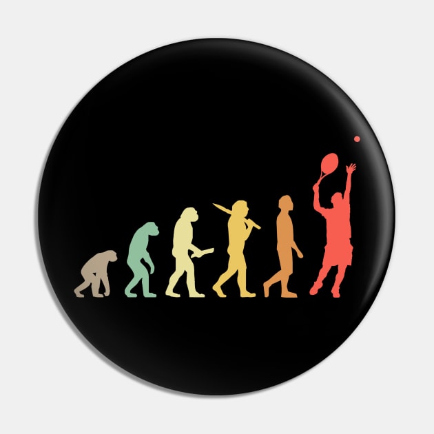 Retro Tennis Evolution Gift For Tennis Players Pin by OceanRadar