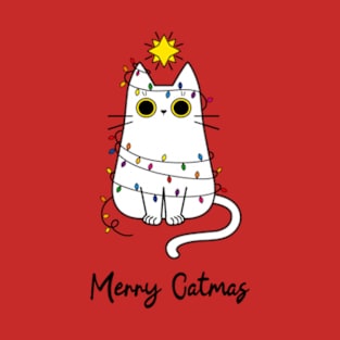 Merry Catmas Christmas cat design T-Shirt