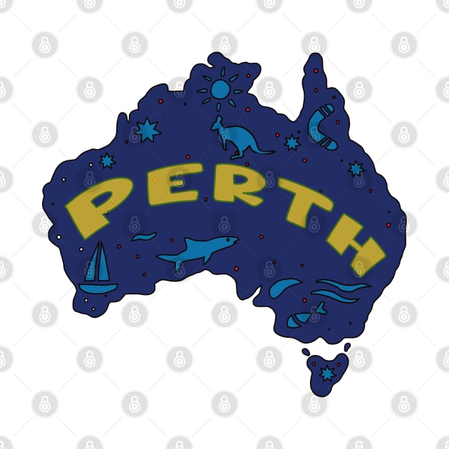 AUSTRALIA MAP AUSSIE PERTH by elsa-HD