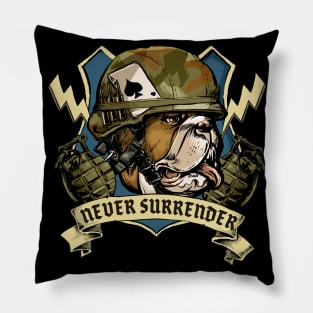 Bulldogs Never Surrender Pillow